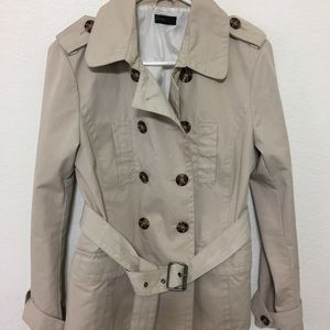 Benetton Jacket Pea Coat Style Khaki L